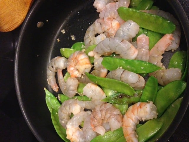 Cooking Shrimp and Peas
