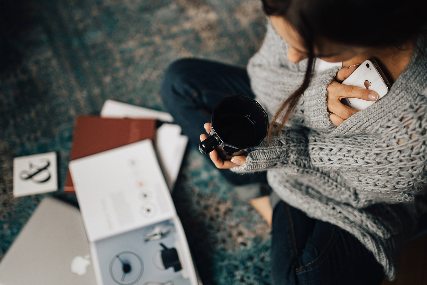 Woman drinking coffee
