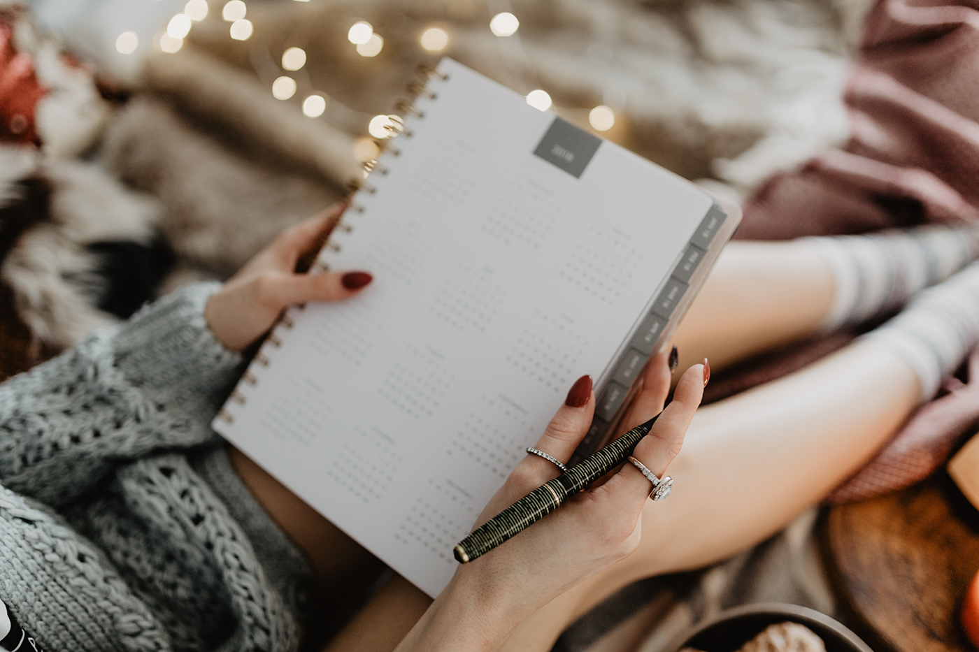 Woman planning schedule