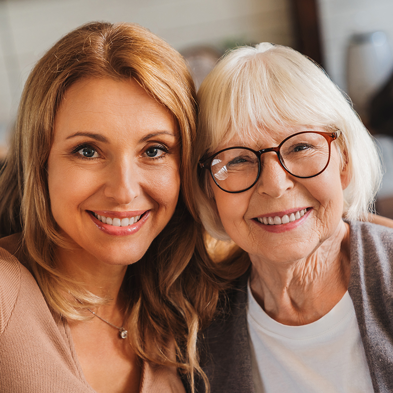 woman with elderly mother heartline